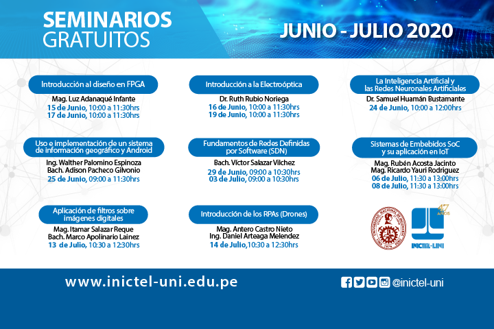 Seminarios virtuales gratuitos del INICTEL-UNI